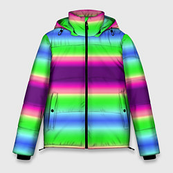 Мужская зимняя куртка Яркие разноцветные размытые полосы