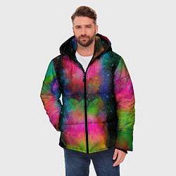 Куртка зимняя мужская Разноцветные брызги кляксы, цвет: 3D-светло-серый — фото 2