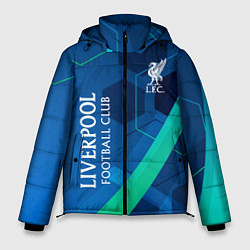 Куртка зимняя мужская Ливерпуль Синяя абстракция, цвет: 3D-красный
