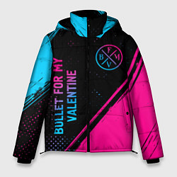 Куртка зимняя мужская Bullet For My Valentine - neon gradient: символ и, цвет: 3D-черный