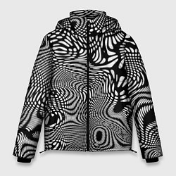 Куртка зимняя мужская Стилизованные разводы на поверхности воды, цвет: 3D-черный