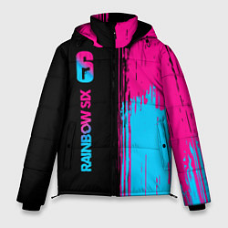 Куртка зимняя мужская Rainbow Six - neon gradient: по-вертикали, цвет: 3D-черный