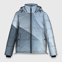 Куртка зимняя мужская Абстрактная геометрическая серебряная постройка, цвет: 3D-красный