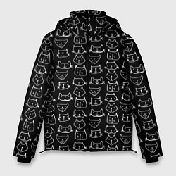 Куртка зимняя мужская Милые Разные Мордочки Котов, цвет: 3D-красный
