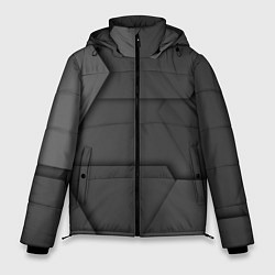 Куртка зимняя мужская Черные геометрические фигуры в трехмерном простран, цвет: 3D-черный