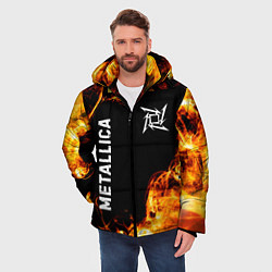 Куртка зимняя мужская Metallica и пылающий огонь, цвет: 3D-черный — фото 2