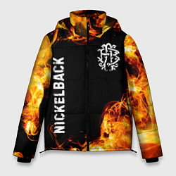 Куртка зимняя мужская Nickelback и пылающий огонь, цвет: 3D-черный