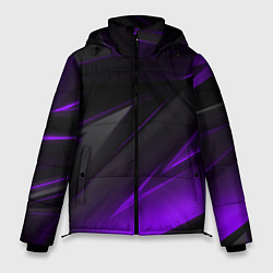 Мужская зимняя куртка Черно-фиолетовая геометрическая абстракция