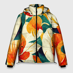 Мужская зимняя куртка Винтажный цветочный рисунок