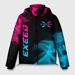 Куртка зимняя мужская Exeed - neon gradient: символ и надпись вертикальн, цвет: 3D-черный