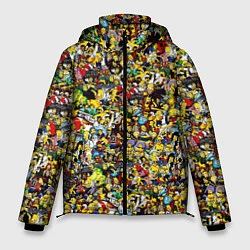 Куртка зимняя мужская Симпсоны все Герои, цвет: 3D-красный