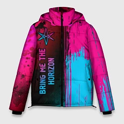 Куртка зимняя мужская Bring Me the Horizon - neon gradient: по-вертикали, цвет: 3D-черный