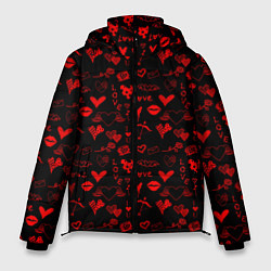 Куртка зимняя мужская Знаки нашей любви, цвет: 3D-красный