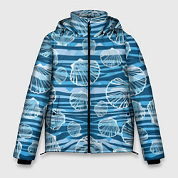 Куртка зимняя мужская Паттерн из створок ракушки - океан, цвет: 3D-красный