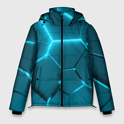 Куртка зимняя мужская Ледяные неоновые геометрические плиты, цвет: 3D-красный