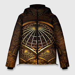 Куртка зимняя мужская Загадочный принт в трехмерном пространстве, цвет: 3D-черный
