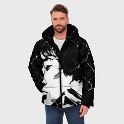 Куртка зимняя мужская Виктор Цой Арт Трещины, цвет: 3D-красный — фото 2