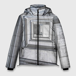 Куртка зимняя мужская Абстрактная спираль из блоков, цвет: 3D-красный