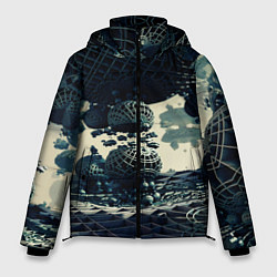 Куртка зимняя мужская Трехмерный готический фрактал, цвет: 3D-светло-серый