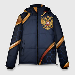 Куртка зимняя мужская Blue & gold герб России, цвет: 3D-светло-серый