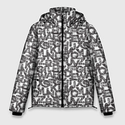 Куртка зимняя мужская Алфавит гранж, цвет: 3D-черный