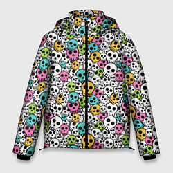 Куртка зимняя мужская Череп разноцветный, цвет: 3D-светло-серый