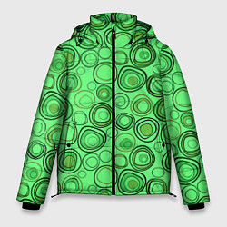 Куртка зимняя мужская Ярко-зеленый неоновый абстрактный узор, цвет: 3D-светло-серый