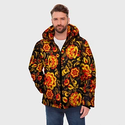 Куртка зимняя мужская Хохлома роспись, цвет: 3D-красный — фото 2