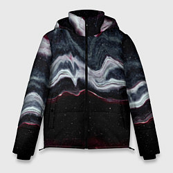 Куртка зимняя мужская Волнообразные следы белого и красного песка, цвет: 3D-красный