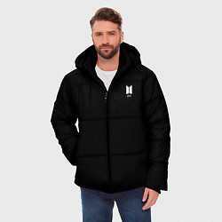 Куртка зимняя мужская BTS smail logo, цвет: 3D-черный — фото 2