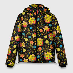 Куртка зимняя мужская Русский яркий узор, цвет: 3D-черный