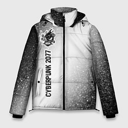 Куртка зимняя мужская Cyberpunk 2077 glitch на светлом фоне: по-вертикал, цвет: 3D-черный