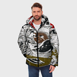Куртка зимняя мужская Абстракция мазки цветной краски графика, цвет: 3D-светло-серый — фото 2
