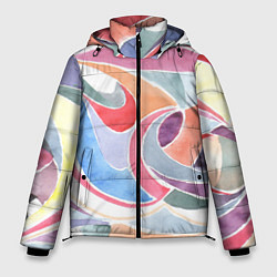 Куртка зимняя мужская Буйство красок акварель, цвет: 3D-светло-серый