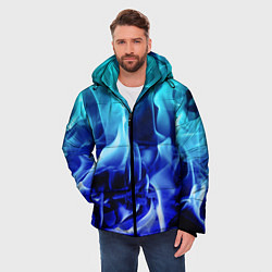 Куртка зимняя мужская Огненный неоновый градиент, цвет: 3D-светло-серый — фото 2