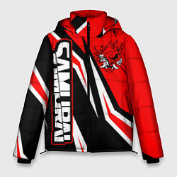 Куртка зимняя мужская Samurai - Киберпанк 2077 - Красный спорт, цвет: 3D-черный