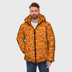 Куртка зимняя мужская Halloween Pumpkin Pattern, цвет: 3D-черный — фото 2
