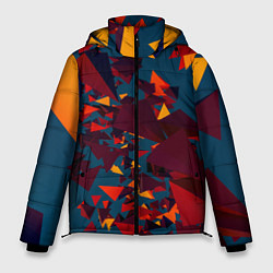Мужская зимняя куртка Множество тетраэдров в абстракции