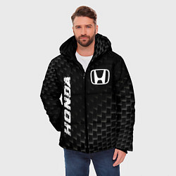 Куртка зимняя мужская Honda карбоновый фон, цвет: 3D-черный — фото 2