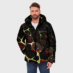 Куртка зимняя мужская Кислотные разломы на поверхности, цвет: 3D-светло-серый — фото 2