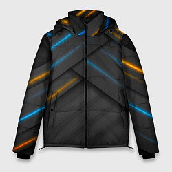 Куртка зимняя мужская Переплетение полос, цвет: 3D-черный