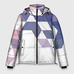 Мужская зимняя куртка Розово-фиолетовый паттерн и белый фон