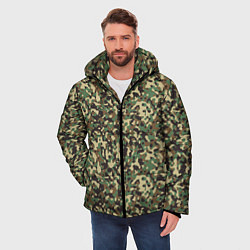 Куртка зимняя мужская Камуфляж Woodland мелкий, цвет: 3D-красный — фото 2
