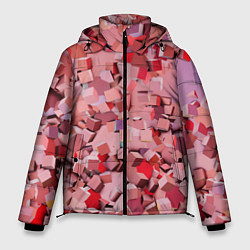 Куртка зимняя мужская Розовые кубы, цвет: 3D-светло-серый