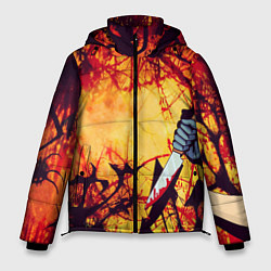 Куртка зимняя мужская В ночь на Хэллоуин, цвет: 3D-светло-серый