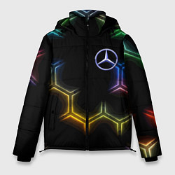 Куртка зимняя мужская Mercedes - neon pattern, цвет: 3D-черный