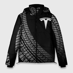 Куртка зимняя мужская Tesla tire tracks, цвет: 3D-черный