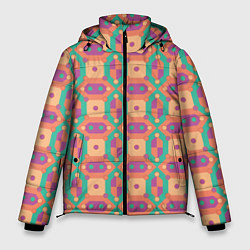 Куртка зимняя мужская Паттерн мозайка, цвет: 3D-светло-серый