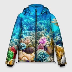 Куртка зимняя мужская Дно морское, цвет: 3D-черный