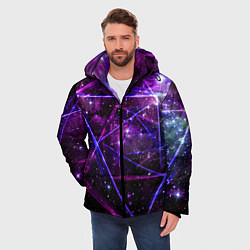 Куртка зимняя мужская Triangle space - Neon - Geometry, цвет: 3D-красный — фото 2